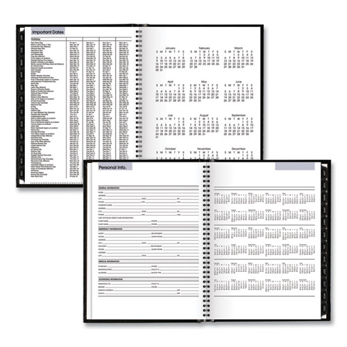 Picture of DayMinder Hardcover Weekly Vertical-Column Format Appointment Book, 11 x 8, Black Cover, 12-Month (Jan to Dec): 2025