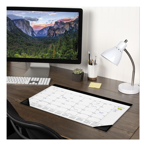 Picture of Contemporary Monthly Desk Pad, 18 x 11, White Sheets, Black Binding/Corners,12-Month (Jan to Dec): 2025