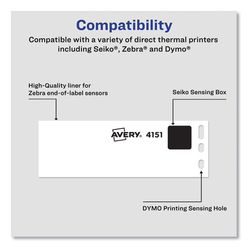 Picture of Thermal Printer Labels, Thermal Printers, 1.13 x 3.5, Clear, 120/Roll, 1 Roll/Pack