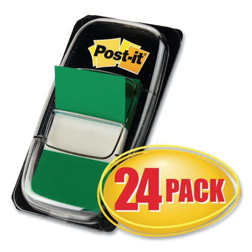 Picture of 1" Flags Value Pack, Green, 50 Flags/Dispenser, 24 Dispensers/Pack