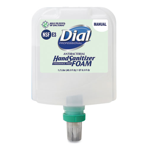 Picture of Antibacterial Foaming Hand Sanitizer Refill for Dial 1700 Dispenser, 1.2 L Refill, Fragrance-Free, 3/Carton