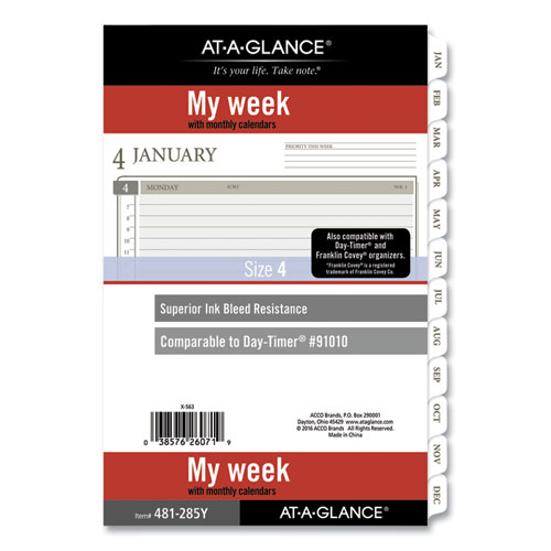 Picture of 2-Page-Per-Week Planner Refills, 8.5 x 5.5, White Sheets, 12-Month (Jan to Dec): 2024