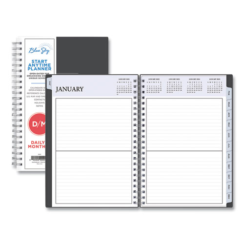 Picture of Passages Non-Dated Perpetual Daily Planner, 8.5 x 5.5, Black Cover, 60-Month (Jan to Dec): 2021 to 2025