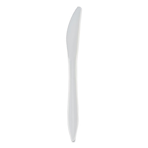Picture of Mediumweight Polypropylene Cutlery, Knife, Plastic, White, 1,000/Carton