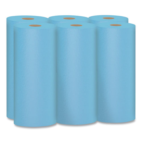 Picture of Shop Towels, 1-Ply, 10.4 x 11, Blue, 55/Roll, 6 Rolls/Pack