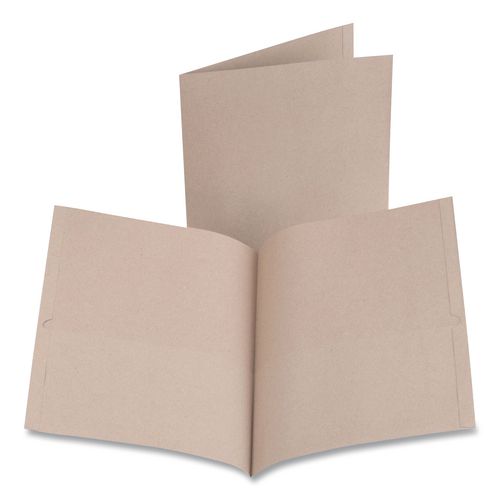 Picture of Earthwise by Oxford 100% Recycled Paper Twin-Pocket Portfolio, 100 Sheet Capacity, 11 x 8.5, Natural, 10/Pack