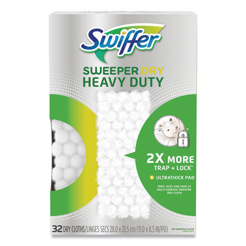 Picture of Heavy-Duty Dry Refill Cloths, White, 11 x 8.5, 32/Pack
