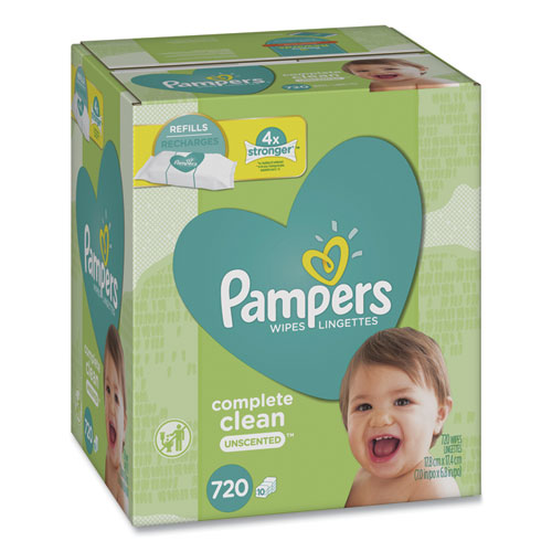 Picture of Complete Clean Baby Wipes, 1-Ply, Baby Fresh, 7 x 6.8, White, 80 Wipes/Pack, 9 Packs/Carton