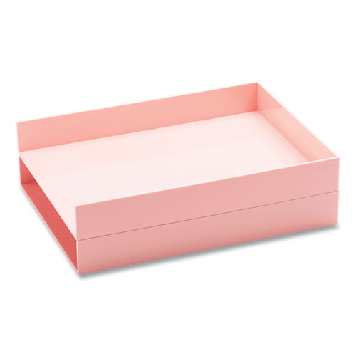 Picture of Stackable Letter Trays, 1 Section, Letter Size Files, 9.75 x 12.5 x 1.75, Blush, 2/Pack