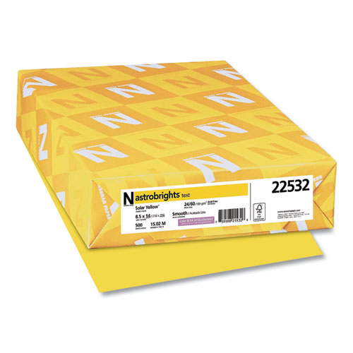 Picture of Color Paper, 24 lb Bond Weight, 8.5 x 14, Solar Yellow, 500/Ream