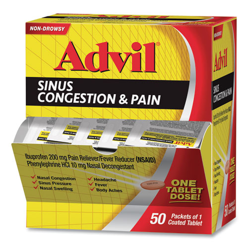 Picture of Sinus Congestion and Pain Relief, 50/Box