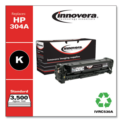 Picture of Remanufactured Black Toner, Replacement for 304A (CC530A), 3,500 Page-Yield