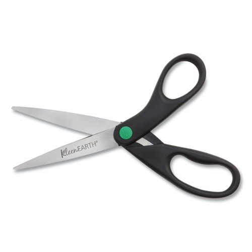 Picture of KleenEarth Scissors, 8" Long, 3.25" Cut Length, Straight Black Handle, 2/Pack