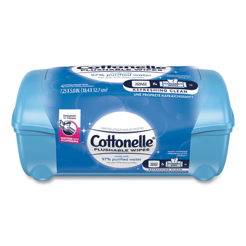 Cottonelle+Flushable+Wet+Wipes+-+White+-+Flushable%2C+Quick+Drying%2C+Alcohol-free+-+For+Home%2C+Office%2C+School+-+42+Per+Container+-+42+%2F+Each