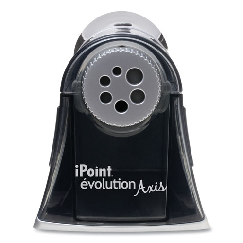 Picture of iPoint Evolution Axis Pencil Sharpener, AC-Powered, 5 x 7.5 x 7.25, Black/Silver