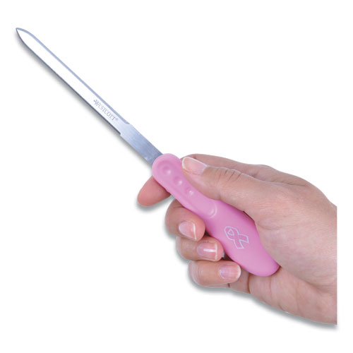 Picture of Pink Ribbon Stainless Steel Letter Opener, 9", Pink