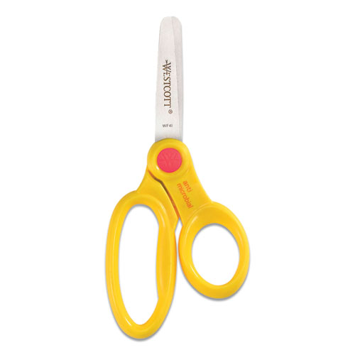 Picture of Kids' Scissors with Antimicrobial Protection, Rounded Tip, 5" Long, 2" Cut Length, Straight Assorted Color Handles, 12/Pack