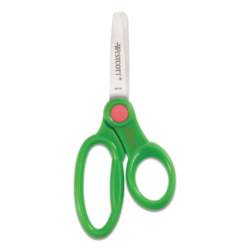 Picture of Kids' Scissors with Antimicrobial Protection, Rounded Tip, 5" Long, 2" Cut Length, Randomly Assorted Straight Handles