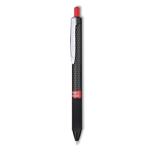 Picture of Oh! Gel Pen, Retractable, Medium 0.7 mm, Red Ink, Black Barrel, Dozen