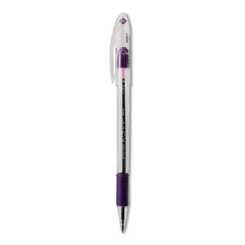 R.s.v.p.+Ballpoint+Pen%2C+Stick%2C+Fine+0.7+Mm%2C+Violet+Ink%2C+Clear%2Fviolet+Barrel%2C+Dozen