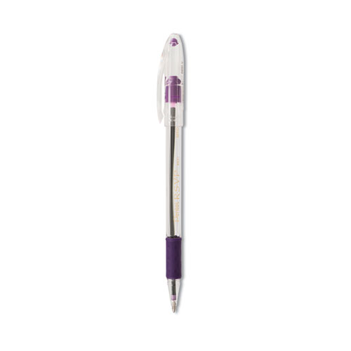 Picture of R.S.V.P. Ballpoint Pen, Stick, Medium 1 mm, Violet Ink, Clear/Violet Barrel, Dozen