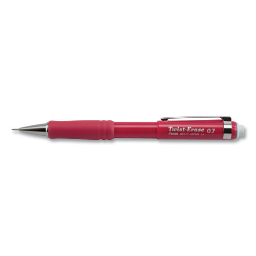 Twist-Erase+III+Mechanical+Pencil%2C+0.7+mm%2C+HB+%28%232%29%2C+Black+Lead%2C+Red+Barrel