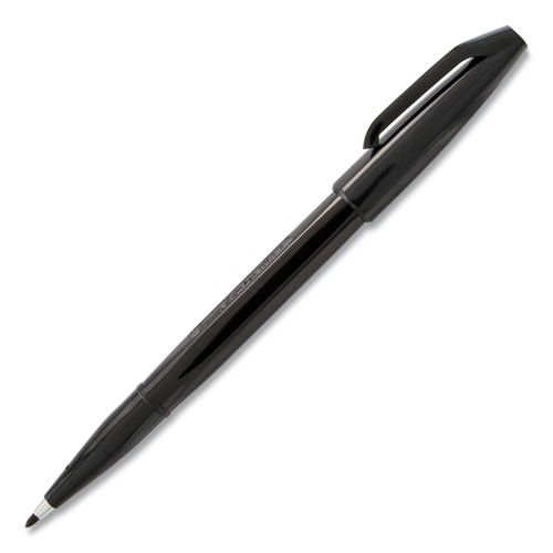 Picture of Sign Pen Fine Point Color Marker, Extra-Fine Bullet Tip, Black, Dozen