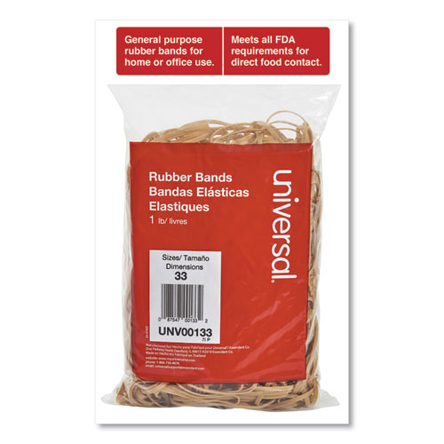 Picture of Rubber Bands, Size 33, 0.04" Gauge, Beige, 1 lb Box, 640/Pack