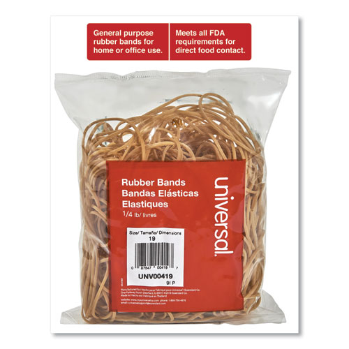 Picture of Rubber Bands, Size 19, 0.04" Gauge, Beige, 4 oz Box, 310/Pack