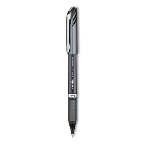 Picture of EnerGel NV Gel Pen, Stick, Bold 1 mm, Black Ink, Gray/Black Barrel, Dozen