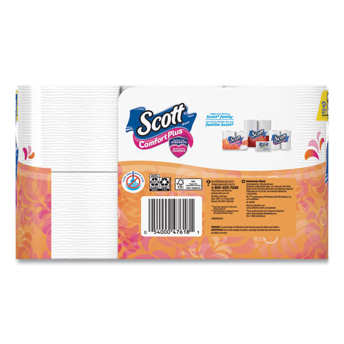 Picture of ComfortPlus Toilet Paper, Double Roll, Bath Tissue, Septic Safe, 1-Ply, White, 231 Sheets/Roll, 12 Rolls/Pack, 4 Packs/Carton