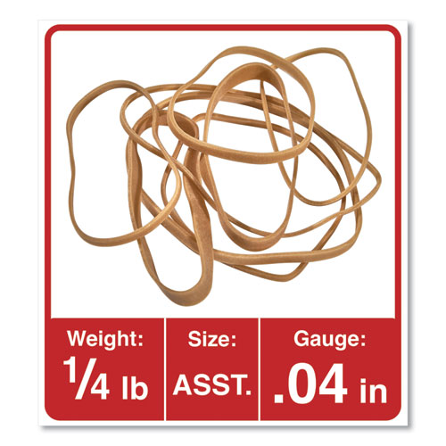 Picture of Rubber Bands, Size 54 (Assorted), Assorted Gauges, Beige, 4 oz Box