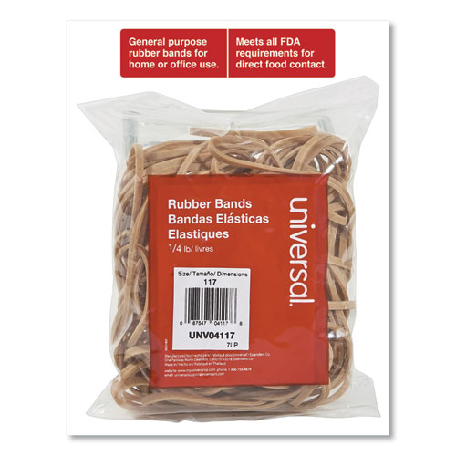 Picture of Rubber Bands, Size 117, 0.06" Gauge, Beige, 4 oz Box, 50/Pack