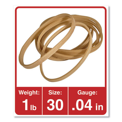 Picture of Rubber Bands, Size 30, 0.04" Gauge, Beige, 1 lb Box, 1,100/Pack