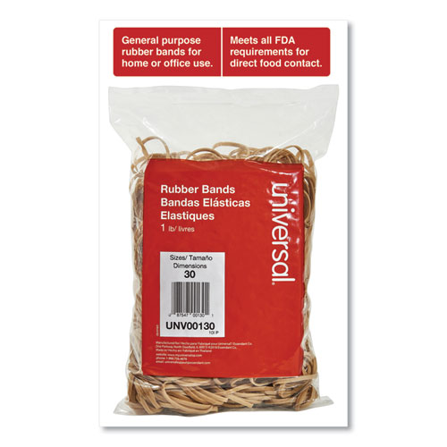 Picture of Rubber Bands, Size 30, 0.04" Gauge, Beige, 1 lb Box, 1,100/Pack