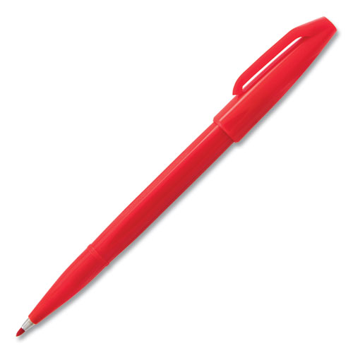 Picture of Sign Pen Fine Point Color Marker, Extra-Fine Bullet Tip, Red, Dozen