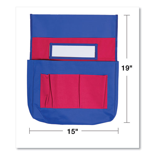 Picture of Chairback Buddy Pocket Chart, 7 Pockets, 15 x 19, Blue/Red