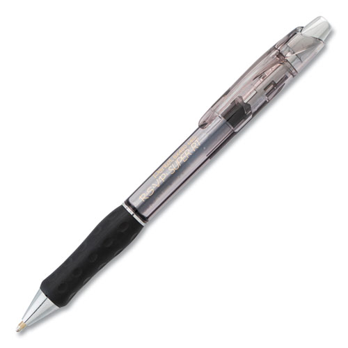 Picture of R.S.V.P. Super RT Ballpoint Pen, Retractable, Medium 1 mm, Black Ink, Clear/Black Barrel, Dozen