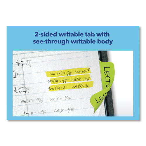 Picture of Ultra Tabs Repositionable Tabs, Standard: 2" x 1.5", 1/5-Cut, Assorted Neon Colors, 24/Pack