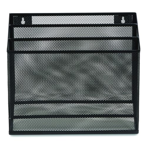 Picture of Wire Mesh Incline Sorter, Enclosed Design, 3 Sections, Letter-Size, 13.78 x 16.61 x 12.4, Matte Black