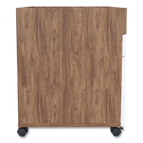 Picture of Essentials Mobile Pedestal File, Left or Right, 2-Drawers: Box/File, Legal/Letter, White/Espresso, 15.5" x 21.2" x 24.2"
