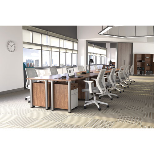 Picture of Essentials Mobile Pedestal File, Left or Right, 2-Drawers: Box/File, Legal/Letter, White/Espresso, 15.5" x 21.2" x 24.2"