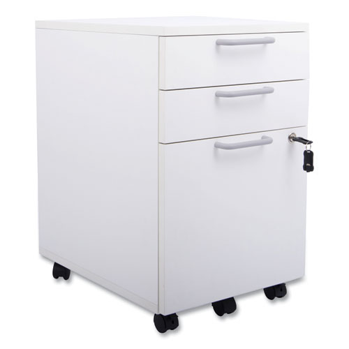 Picture of Essentials Mobile Pedestal File, Left or Right, 3-Drawers: Box/Box/File, Legal/Letter, White, 15.6" x 21.3" x 24.3"