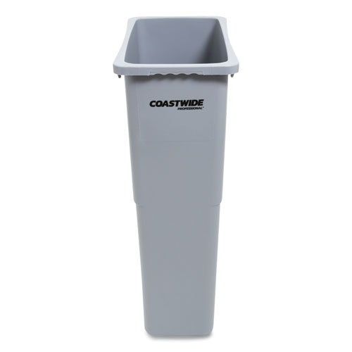 Picture of Slim Open Top Trash Can, 23 gal, Plastic, Gray