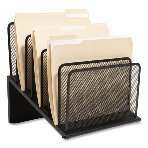 Picture of Wire Mesh Incline Sorter, Open Design, 7 Sections, Letter-Size, 11.41 x 11.41 x 11.02, Matte Black