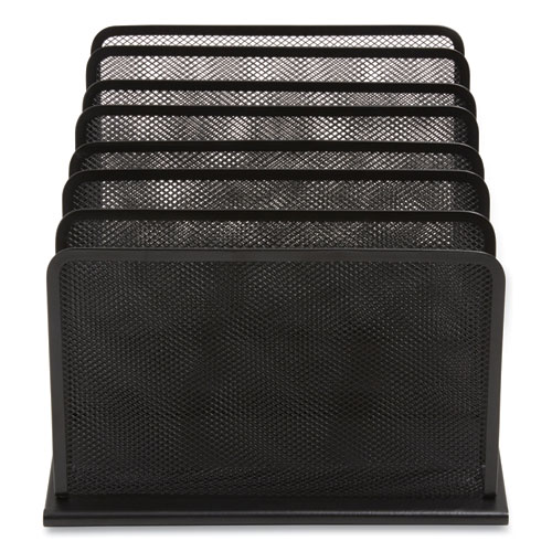 Picture of Wire Mesh Incline Sorter, Open Design, 5 Sections, Letter-Size, 7.72 x 11.65 x 10.83, Matte Black