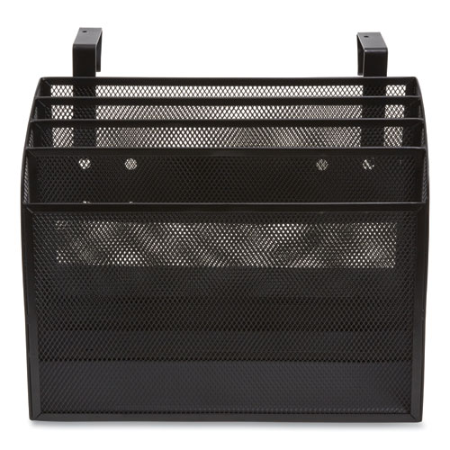 Picture of Wire Mesh Incline Sorter, Enclosed Design, 4 Sections, Letter-Size, 12.99 x 6.49 x 10.15, Matte Black