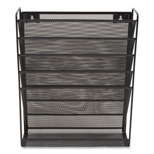 Wire+Mesh+Incline+Sorter%2C+Enclosed+Design%2C+5+Sections%2C+Letter-Size%2C+13.38+X+4.52+X+16.45%2C+Matte+Black