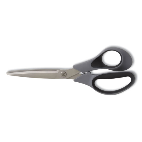 Picture of Non-Stick Titanium-Coated Scissors, 8" Long, 3.86" Cut Length, Straight Gray/Black Handle, Gun-Metal Gray Blades