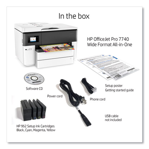 Picture of OfficeJet Pro 7740 All-in-One Printer, Copy/Fax/Print/Scan